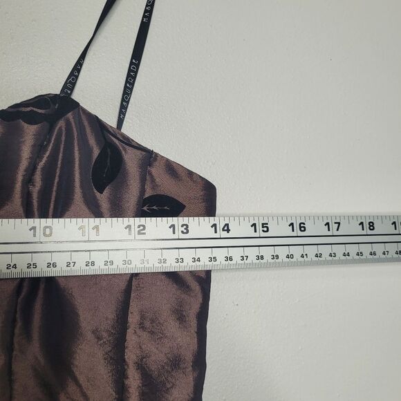 masquerade bronze black whimsigoth witchy dark fairy tule mini dress size 3/4 - Picture 3 of 6